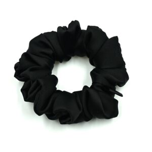 Scrunchie Czarna Satyna jedwabna Mała