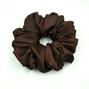 Scrunchie Brąz Satyna jedwabna Duża