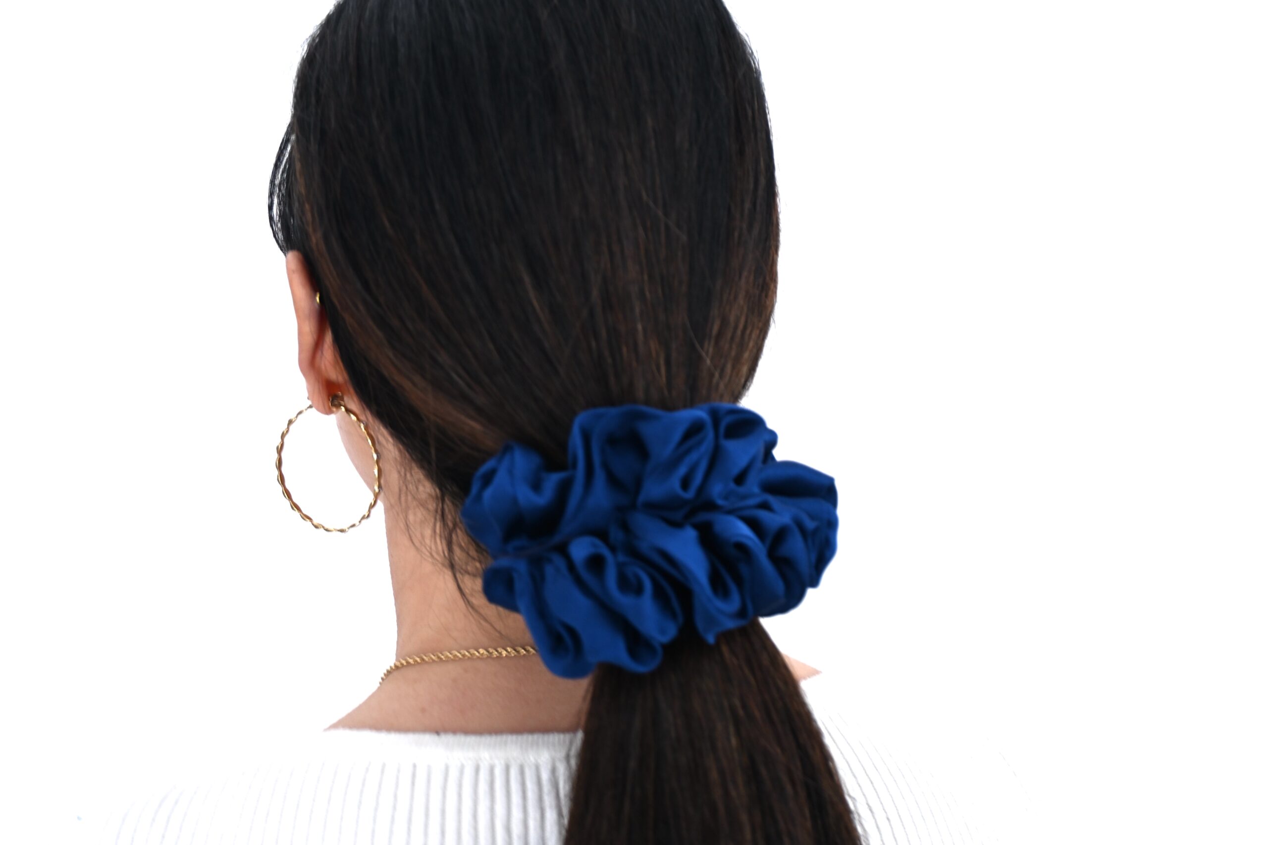 Scrunchie Niebieski Atlantycki Jedwab Standard - obrazek 2
