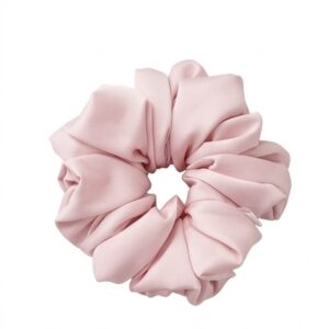Scrunchie Jasny róż Satyna jedwabna Duża