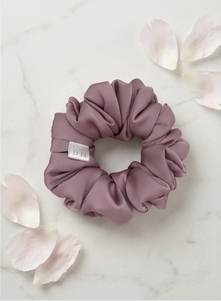 Scrunchie Brudny Róż Satyna jedwabna Standard - obrazek 3