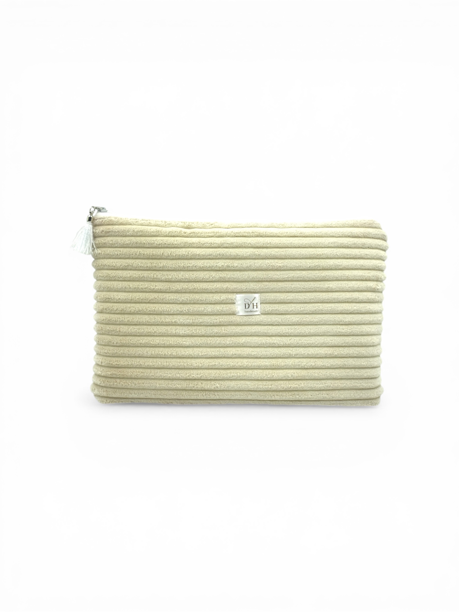 Kosmetyczka sztruksowa beżowa - obrazek 2