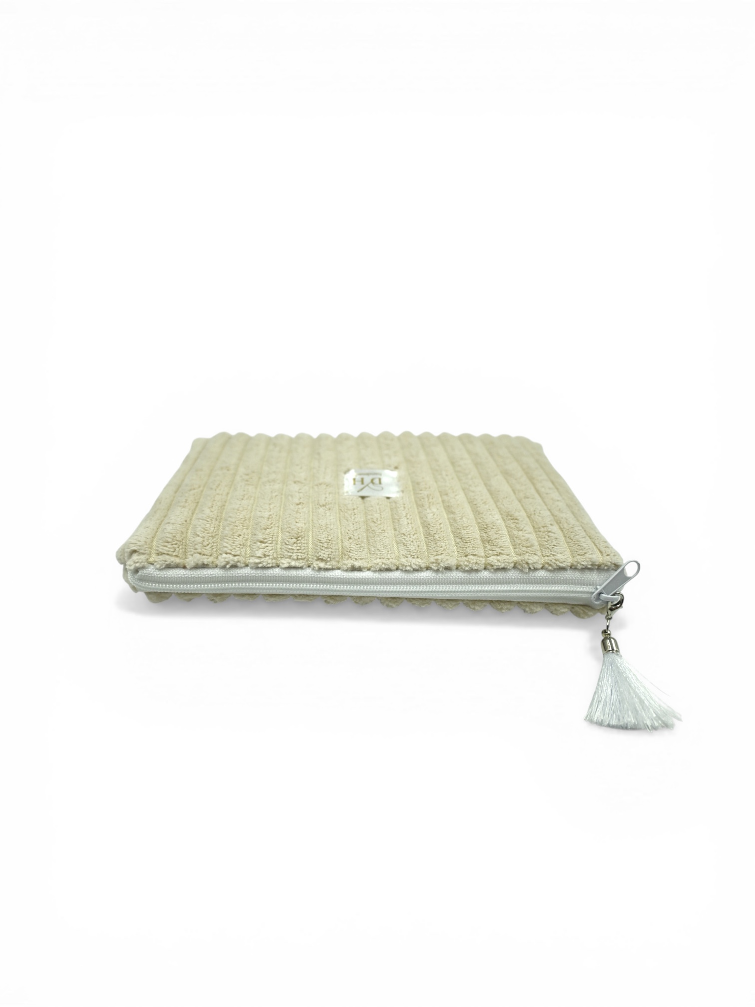 Kosmetyczka sztruksowa beżowa - obrazek 4