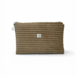 Kosmetyczka sztruksowa brązowa