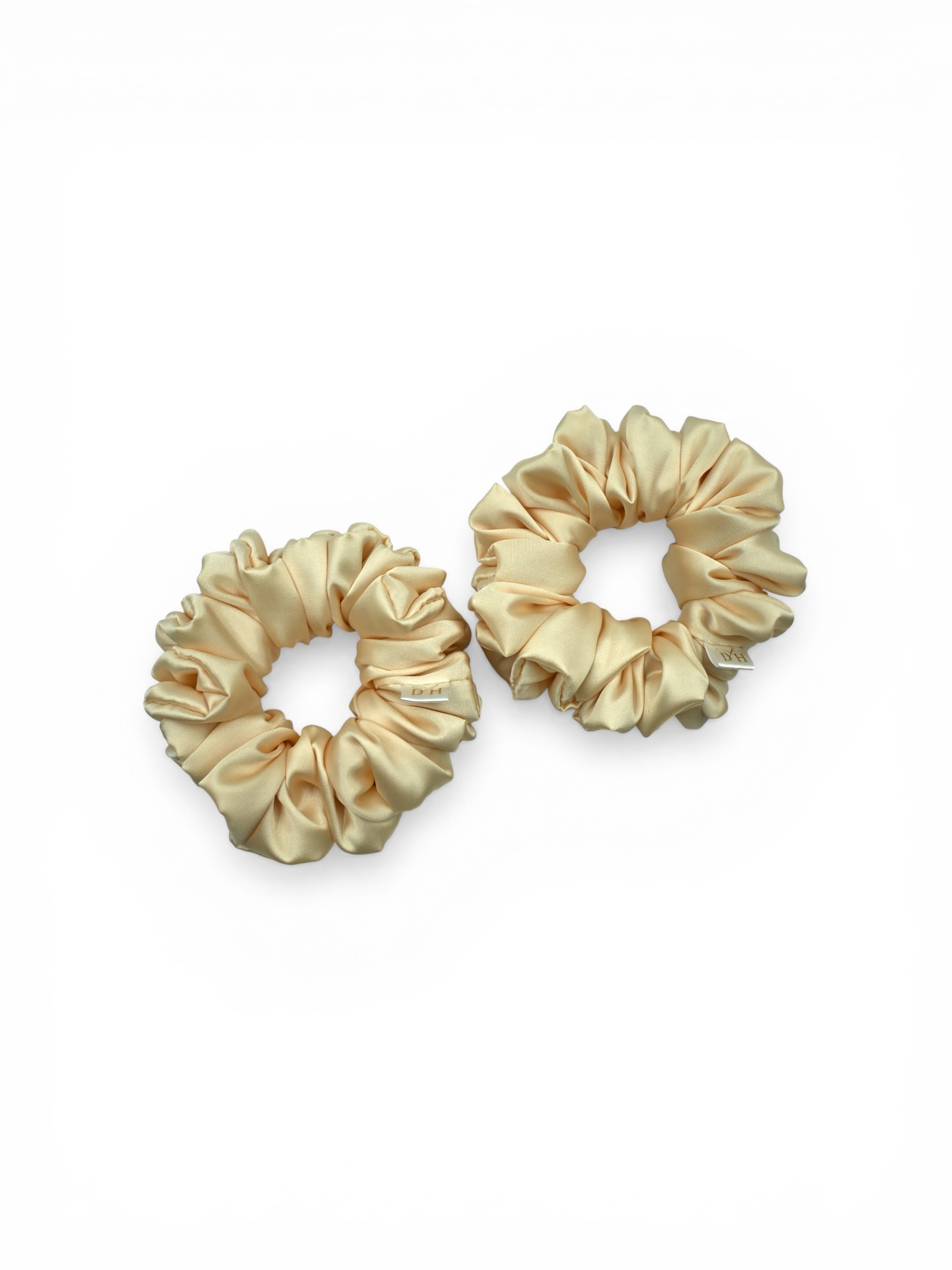 Scrunchie Jasny Beż Satyna jedwabna Standard - obrazek 3