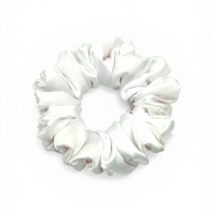 Scrunchie Biała Satyna jedwabna Standard