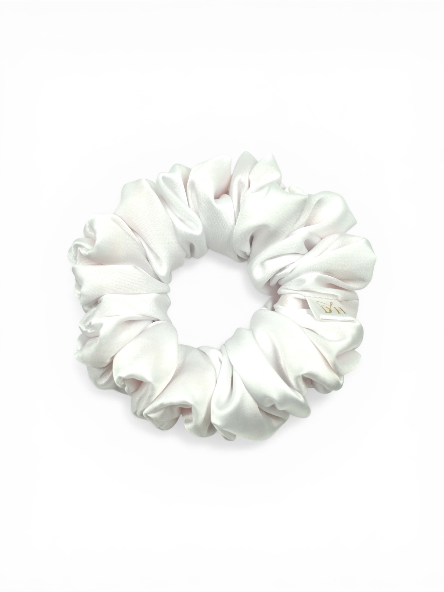 Scrunchie Biała Satyna jedwabna Standard