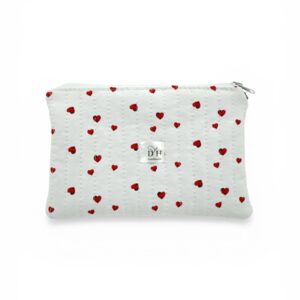 Kosmetyczka bawełniana w serduszka