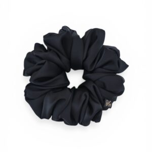 Scrunchie Czarna Satyna jedwabna Duża