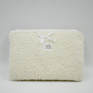Kosmetyczka boucle z kokardką 20×13 cm – mała organizer do torebki