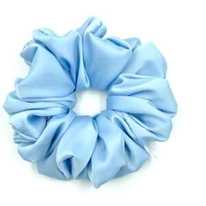 Scrunchie Błękit Satyna Jedwabna Duża