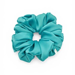 Jedwabna gumka do włosów Scrunchie Duża -Turkus