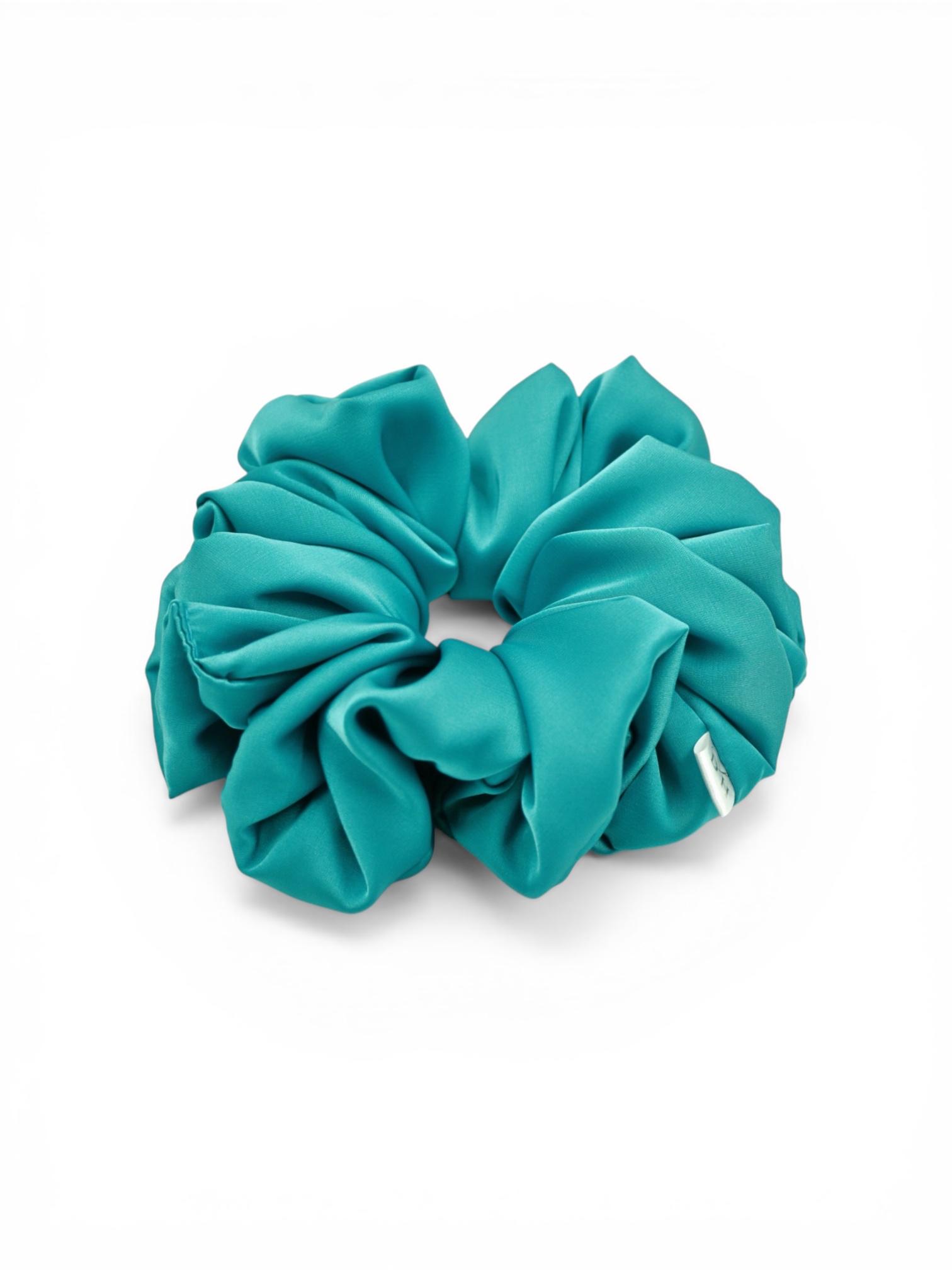Jedwabna gumka do włosów Scrunchie Duża -Turkus - obrazek 2