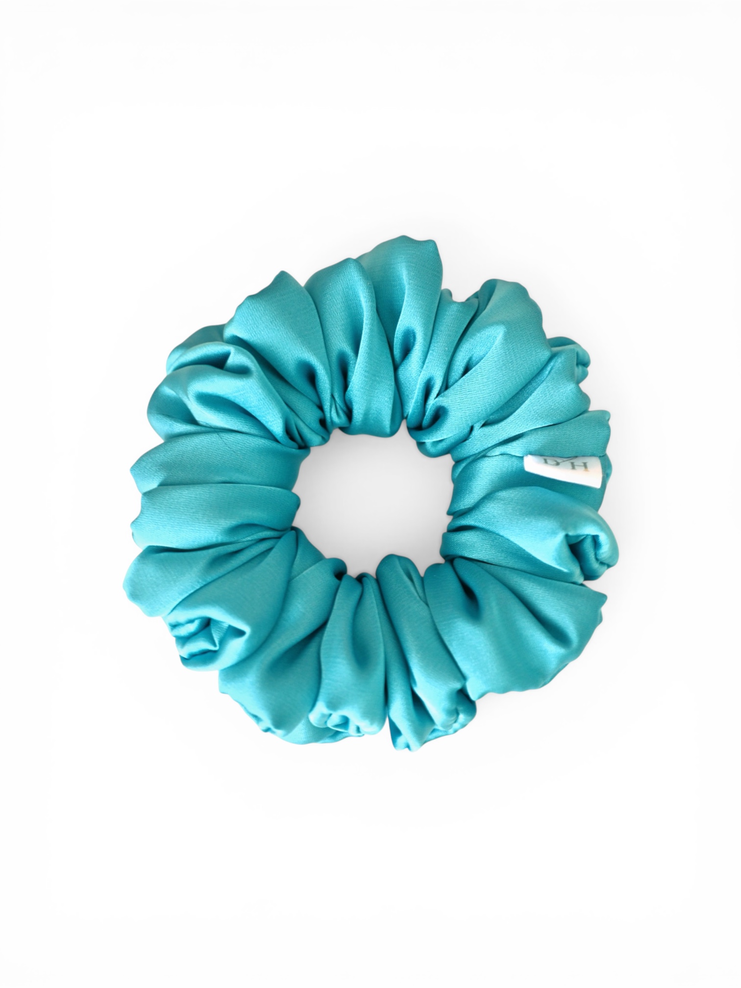Jedwabna gumka do włosów Scrunchie Mała- Turkus