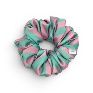 Scrunchie Pasy Turkus-Róż Duża
