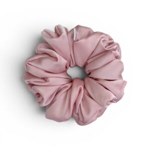 Scrunchie Pudrowy Róż Satyna jedwabna Duża