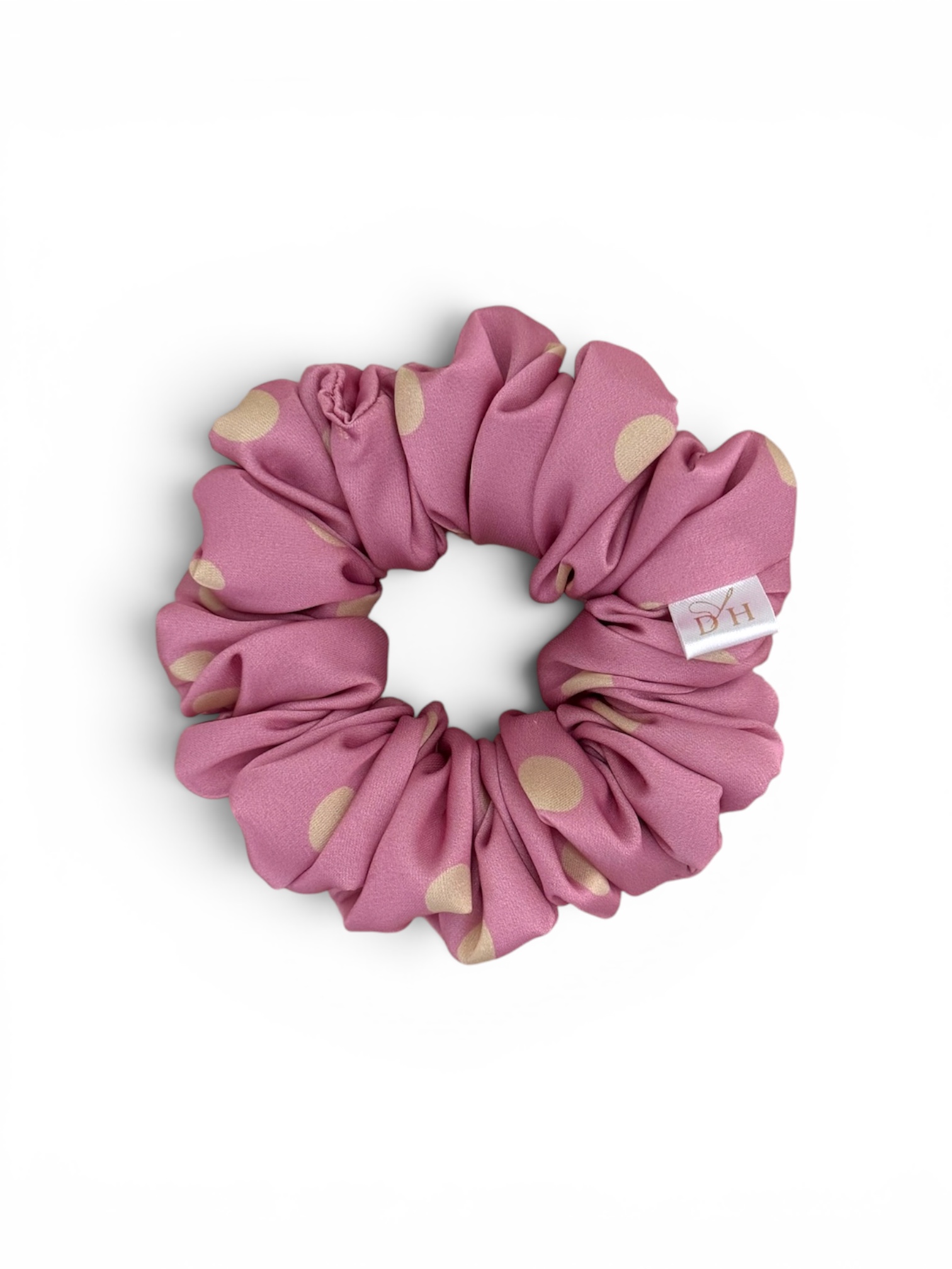 Scrunchie Róż w Żółte Kropki Standard