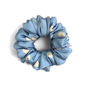 Scrunchie Błękit w Żółte Kropki-Standard