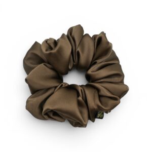 Scrunchie Ciemny Beż Jedwab Duża