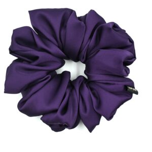 Scrunchie Śliwka Satyna Jedwabna- Duża