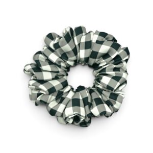 Scrunchie Kratka Vichy Ecru-Czerń-Standard