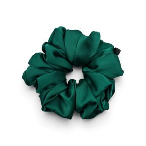 Scrunchie Morska Zieleń Satyna Jedwabna-Duża