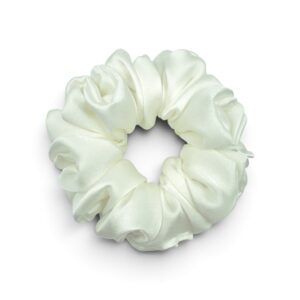 Scrunchie Śmietankowa Biel Jedwab-Standard