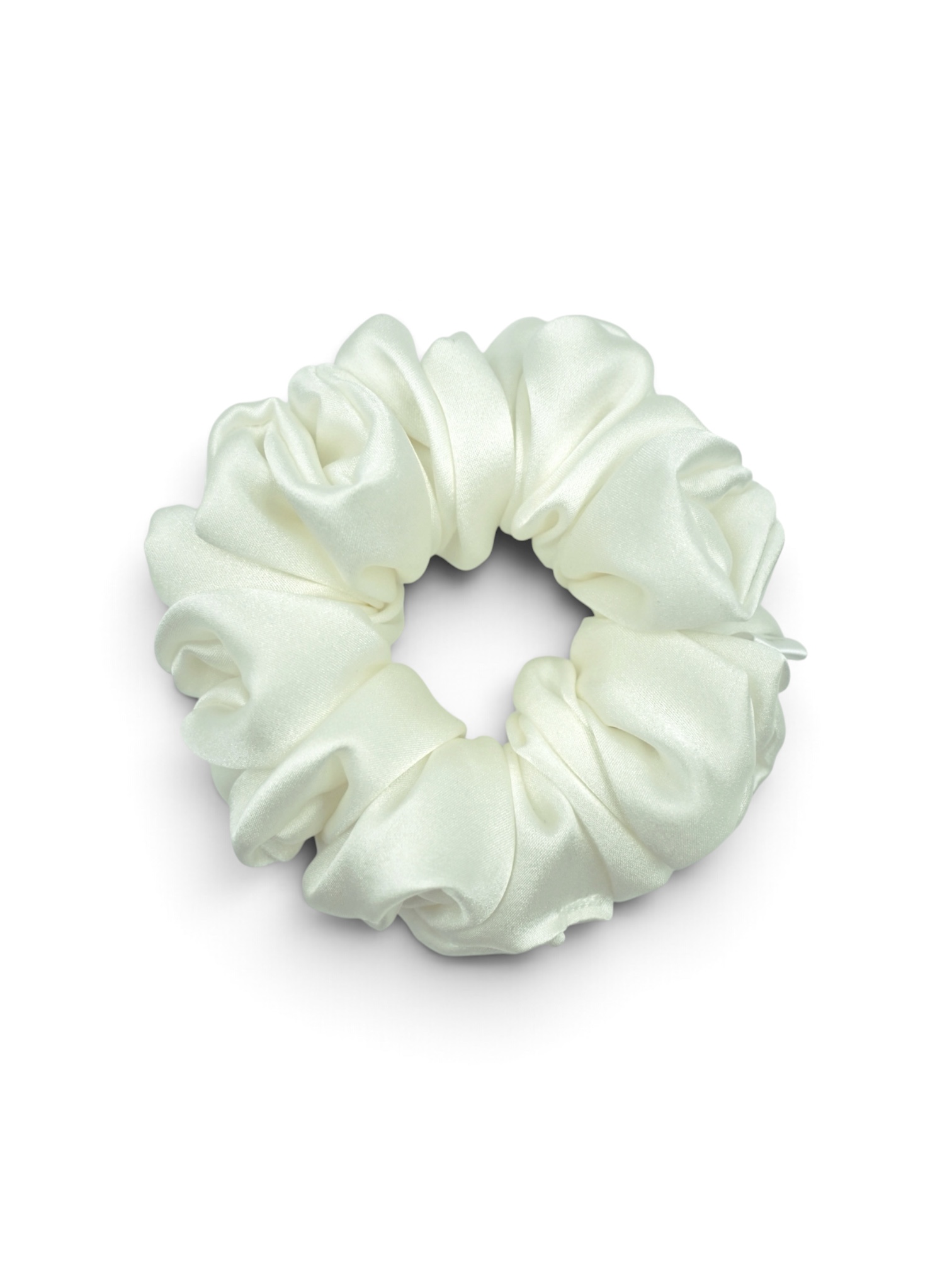 Scrunchie Śmietankowa Biel Jedwab-Standard